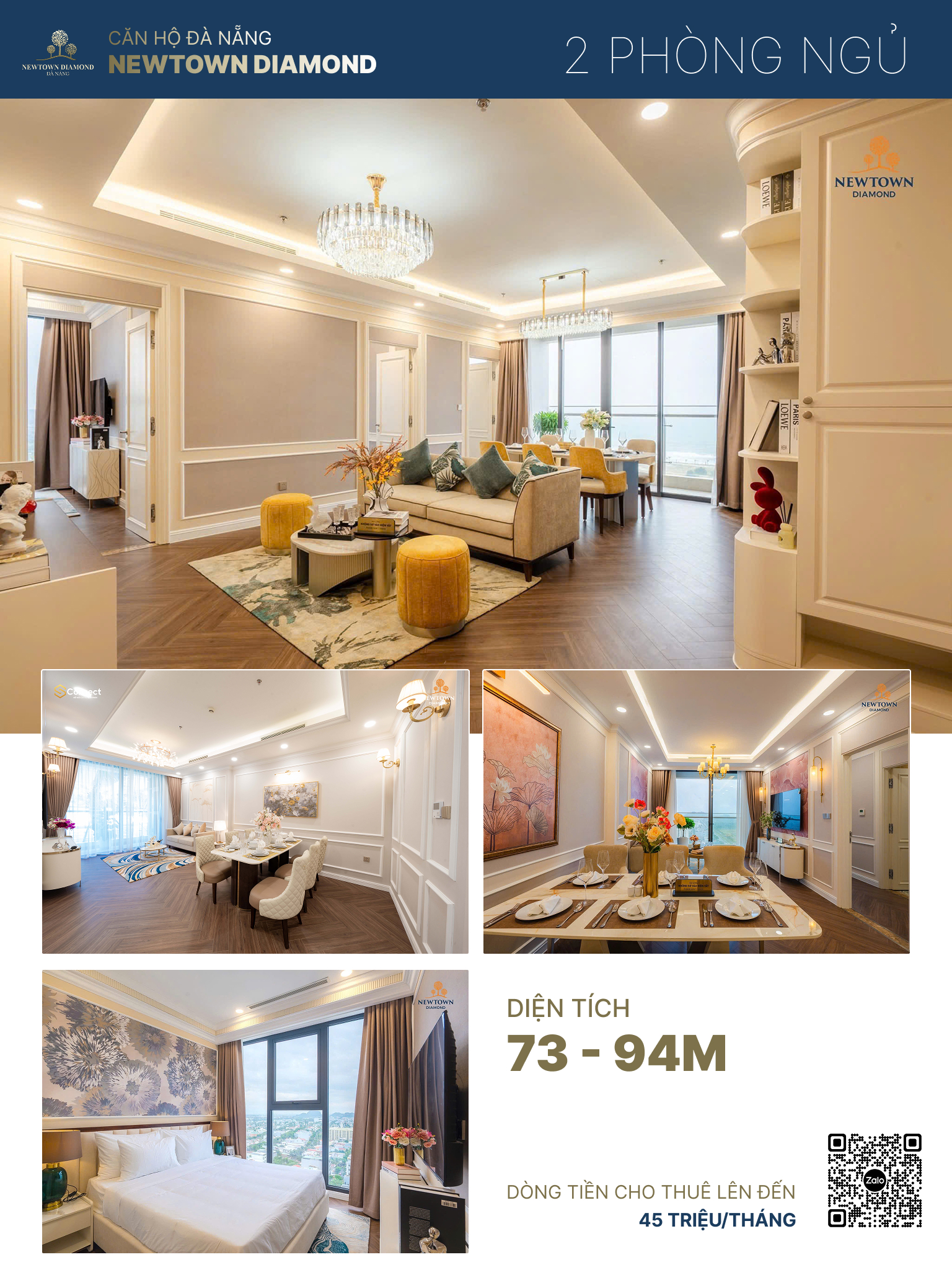 căn hộ 2 phòng ngủ dự án newtown diamond đà nẵng